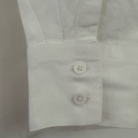 Talbots Petites 100% Pure Irish Linen White Blouse Top Buttondown Size 10p - Picture 14 of 16
